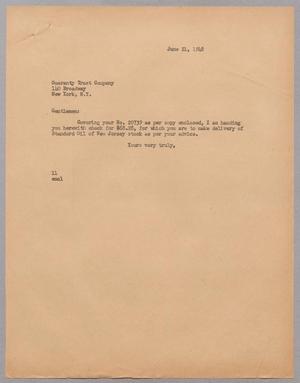 [Letter from Isaac Herbert Kempner to Guaranty Trust Company, June 21, 1948]