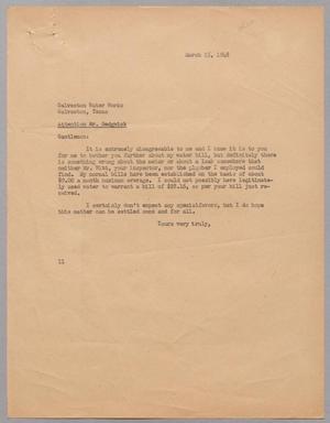 [Letter from I. H. Kempner to Galveston Water Works, March 15, 1948]
