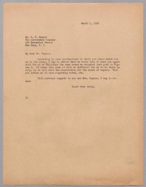 [Letter from H. W. Haynes to I. H. Kempner, March 1, 1948]
