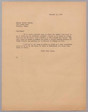 [Letter from I. H. Kempner to the Harvey Travel Bureau, January 14, 1948]