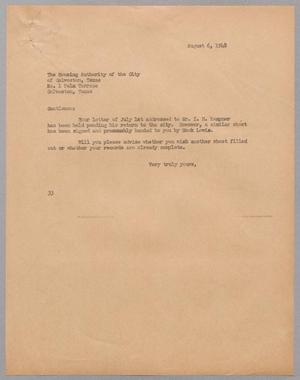 [Letter from Harris Leon Kempner to the Housing Authority of the City, August 6, 1948]