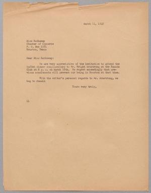 Primary view of object titled '[Letter from I. H. Kempner to Miss Hathaway, March 11, 1948]'.