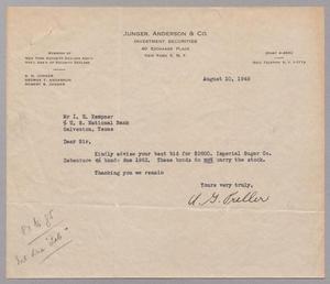 [Letter from A. G. Preller to Isaac H. Kempner, August 10, 1948]