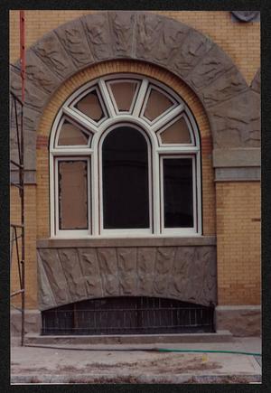 Primary view of object titled '[Arched Window at the Dr. Pepper Museum]'.