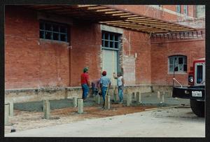 Primary view of object titled '[Four Construction Workers at The Dr. Pepper Museum During Renovations]'.