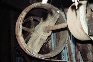 Primary view of object titled '[Belt Pulleys on Gin Line Shaft]'.