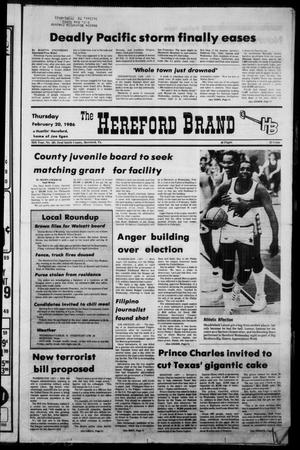 The Hereford Brand (Hereford, Tex.), Vol. 85, No. 162, Ed. 1 Thursday, February 20, 1986