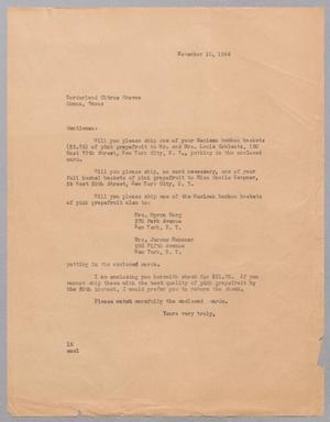 [Letter from Isaac H. Kempner to Borderland Citrus Groves, November 10, 1944]