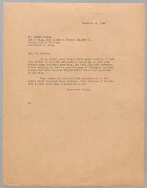 [Letter from I. H. Kempner to Howard Brooks, December 16, 1944]