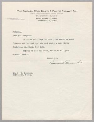 [Letter from Howard Brooks to I. H. Kempner, December 15, 1944]