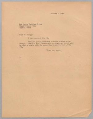 [Letter from I. H. Kempner to George Waverley Briggs, October 6, 1944]
