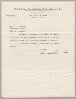 [Letter from Howard Brooks to I. H. Kempner, June 12, 1944]