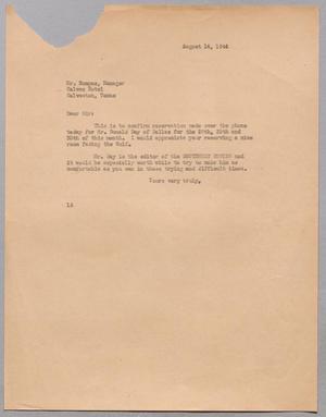 [Letter from I. H. Kempner to Mr. Bumpas, August 14, 1944]