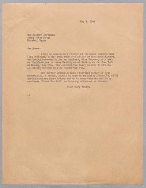 [Letter from I. H. Kempner to Eastern Airlines, May 4, 1944]