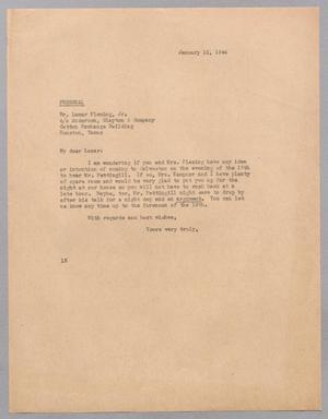 [Letter from I. H. Kempner to Lamar Fleming, Jr., January 13, 1944]