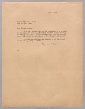 [Letter from I. H. Kempner to Captain William C. Green, July 1, 1944]