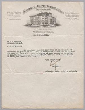 [Letter from Ed. Ryan to I. H. Kempner, March 22, 1944]