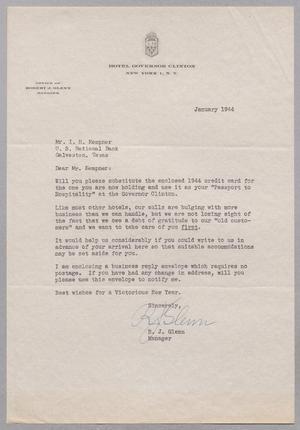 [Letter from R. J. Glenn to I. H. Kempner, January 1944]
