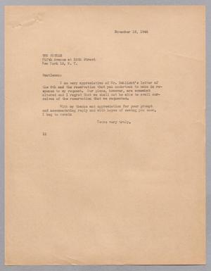 [Letter from I. H. Kempner to the Gotham, November 18, 1944]