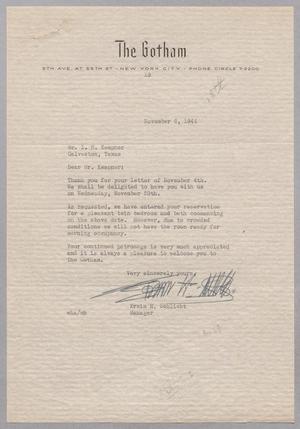 [Letter from Erwin H. Schlicht to I. H. Kempner, November 6, 1944]