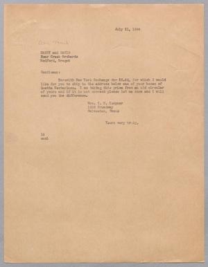 Primary view of object titled '[Letter from I. H. Kempner to Harry and David, July 21, 1944]'.