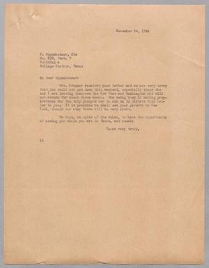 [Letter from Isaac H. Kempner to F. Oppenheimer, November 25, 1944]