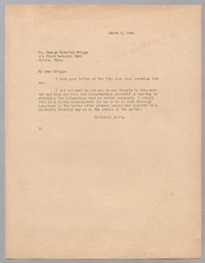 [Letter from I. H. Kempner to George Waverley Briggs, March 9, 1944]