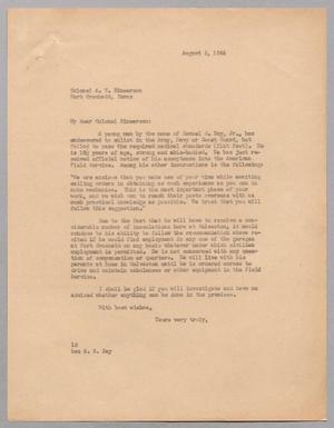 [Letter from I. H. Kempner to Colonel A. V. Rinearson, August 5, 1944]