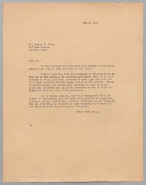 Primary view of object titled '[Letter from I. H. Kempner to George V. Rotan, May 5, 1944]'.