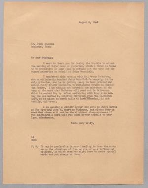 [Letter from Isaac H. Kempner to Frank Stevens, August 4, 1944]