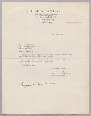 [Letter from Andrew J. Sokol to Isaac H. Kempner, July 20, 1944]