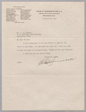 [Letter from Hatton W. Sumners to I. H. Kempner, January 19, 1944]