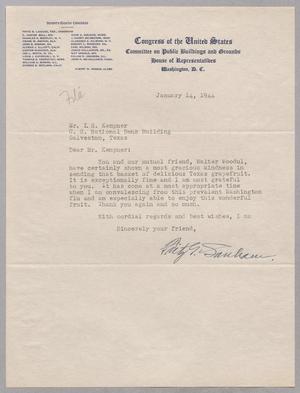 [Letter from Fritz G. Lanham to I. H. Kempner, January 14, 1944]
