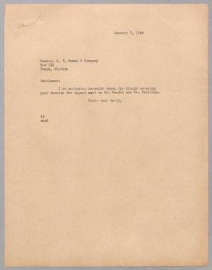 [Letter from I. H. Kempner to Messrs. J. T. Swann & Company, January 7, 1944]