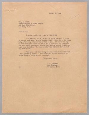 [Letter from I. H. Kempner to Mrs. A. Smith, August 1, 1944]