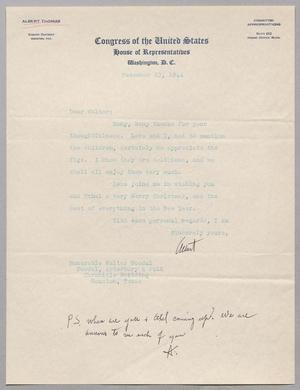 [Letter from Albert Thomas to Walter Woodul, December 23, 1944]