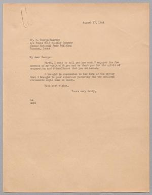 [Letter from Isaac H. Kempner to P. George Maercky, August 17, 1944]