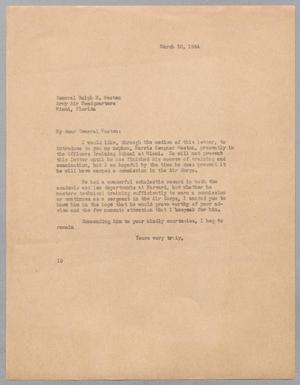 Primary view of object titled '[Letter from I. H. Kempner to General Ralph H. Wooten, March 10, 1944]'.