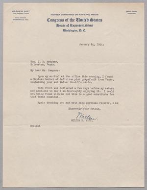 [Letter from Milton H. West to Isaac H. Kempner, January 24, 1944]