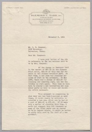 [Letter from Richard C. Decker to I. H. Kempner, November 6, 1944]
