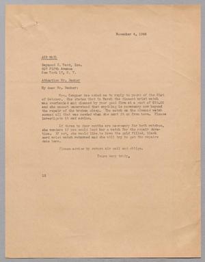 [Letter from I. H. Kempner to Richard C. Decker, November 4, 1944]