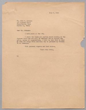 [Letter from Isaac H. Kempner to John H. Johnson, July 8, 1944]
