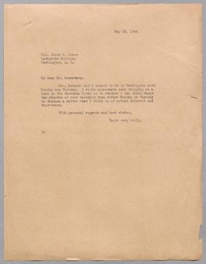 Primary view of object titled '[Letter from I. H. Kempner to Hon. Jesse H. Jones, May 22, 1944]'.
