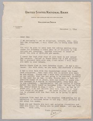 [Letter from R. Lee Kempner to Isaac H. Kempner, December 5, 1944]