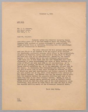[Letter from A. H. Blackshear, Jr. to I. H. Kempner, December 2, 1944]