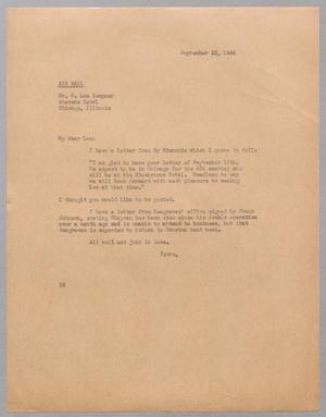 Primary view of object titled '[Letter from Isaac H. Kempner to R. Lee Kempner, September 23, 1944]'.