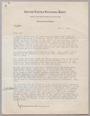 [Letter from R. Lee Kempner to Isaac H. Kempner, June 2, 1944]