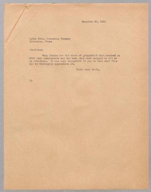 [Letter from Isaac H. Kempner to Lykes Bros. Steamship Company, December 27, 1944]