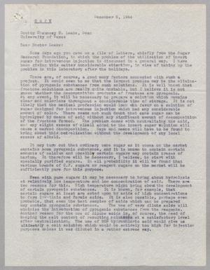 [Letter from B. M. Hendrix to Chauncey D. Leake, December 8, 1944]