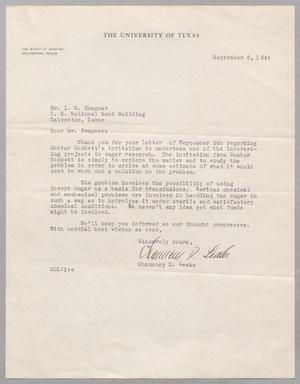 [Letter from Chauncey D. Leake to I. H. Kempner, September 6, 1944]